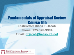Review Appraisal Update Course 109
