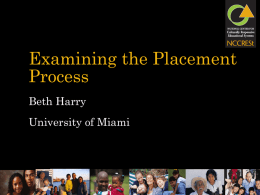 Examining the Placement Process - osep