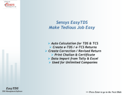 Presentation - Sensys Technologies Pvt. Ltd.
