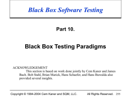 Black Box Software Testing