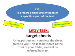 Entry task: target sheets