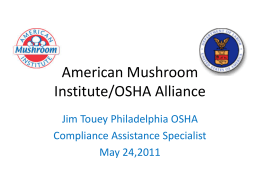 OSHA Inspection History in Mushroom Industry SIC 0182