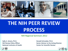 Peer Review for Regionals - Indiana University School of
