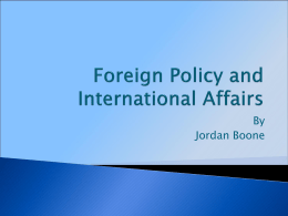 Foreign Policy and International Affairs