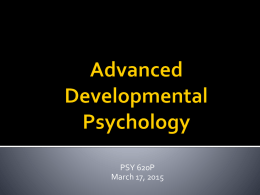 Advanced Developmental Psychology