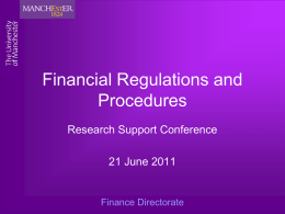 Financial Regulations and Procedures