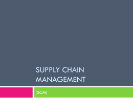 Supply Chain Management - Computer Science at Siena College