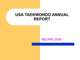 USA TAEKWONDO ANNUAL REPORT - United States Olympic Committee
