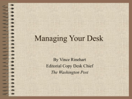Managing Your Desk