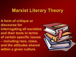 Marxist Literary Theory - Waterloo Region District School