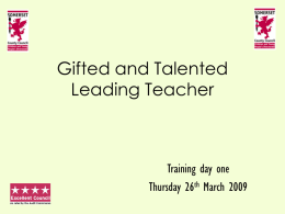 Gifted and Talented Leading Teacher