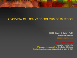 Overview of The American Business Model