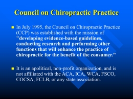 Town Hall 2005 - Council on Chiropractic Practice