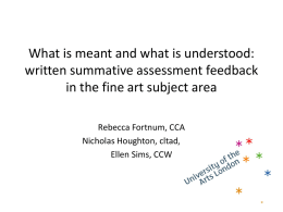 What is meant and what is understood: written summative