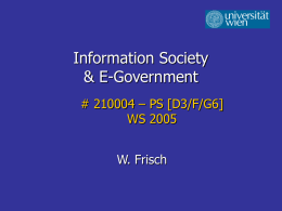 Information Society & E-Government