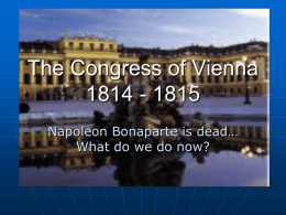 The Congress of Vienna 1814