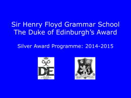 DofE Silver Presentation 2014-2015