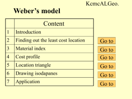 Weber’s model of industrial location