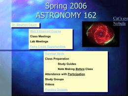 Fall 2002 ASTRONOMY 152 - UTK Department of Physics and