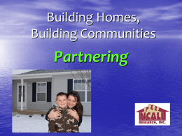 Partnering - NCALL | Where Homeownership is Possible