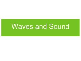 Waves and Sound - Lancaster City School District