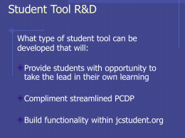 Student Tool R&D