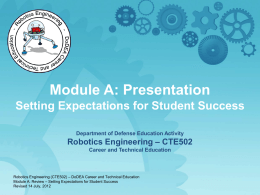 Module A: Review Setting Expectations for Student Success