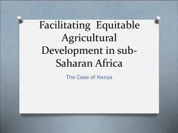 Facilitating Equitable Agricultural Development in sub
