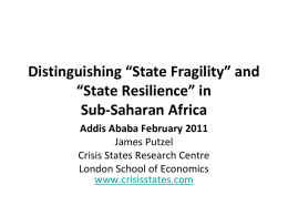 State Fragility”, “Resilience” and the Challenge of