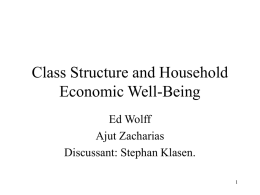 Class Structure and Household Economic Well