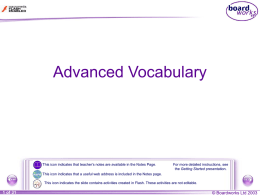 Advanced Vocabulary