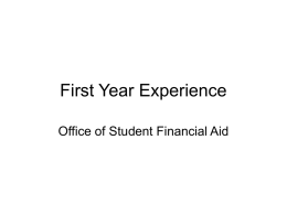 First Year Experience - University of Washington