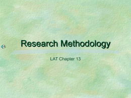 Research Methodology - AZ Branch AALAS Homepage