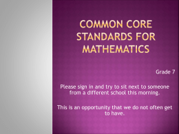 Common Core Standards for mathematics