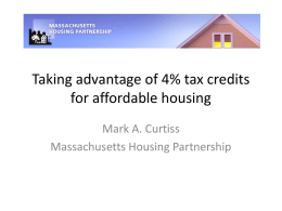 Taking advantage of 4% tax credits for affordable housing