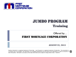 Training Presentation - First Mortgage Corporation