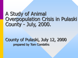 A Study of Animal Care Needs in Pulaski County