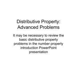 Distributive Property PowerPoint