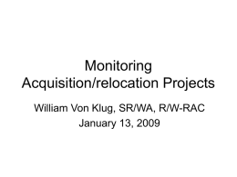Monitoring relocation projects