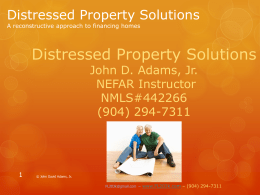 Distressed Property Solutions A reconstructive approach to