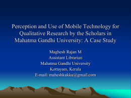 Perception and Use of Mobile Technology for Qualitative