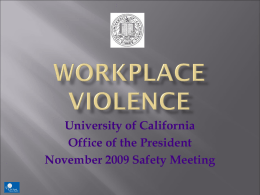 Workplace Violence - University of California