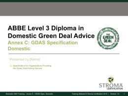 ABBE Level 3 Diploma in Domestic Green Deal Advice Annex C