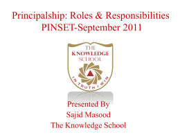 Principalship: Roles and responsibilities