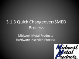 3.1.3 Quick Changeover/SMED Process