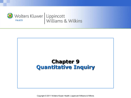Chapter 9: Quantitative Inquiry