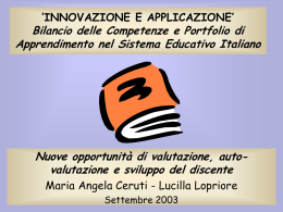 INNOVATION IN ACTION’ Using Portfolios in the Italian