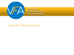 Using the VFA & its Data
