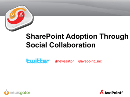 SharePoint Adoption Through Social Collaboration