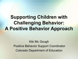 Positive Behavior Support: Behavior Change is a Family Affair